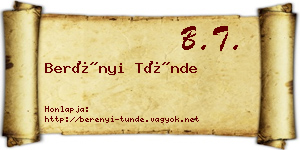 Berényi Tünde névjegykártya