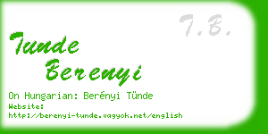 tunde berenyi business card